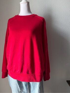 Women's Classic Red Crewneck Pullover Sweater